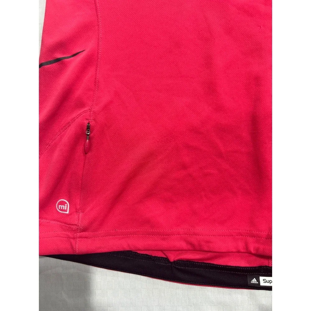Adidas Supernova Running Shirt Mens XL Red Pink Short Sleeve Athletic Tee Zipper
